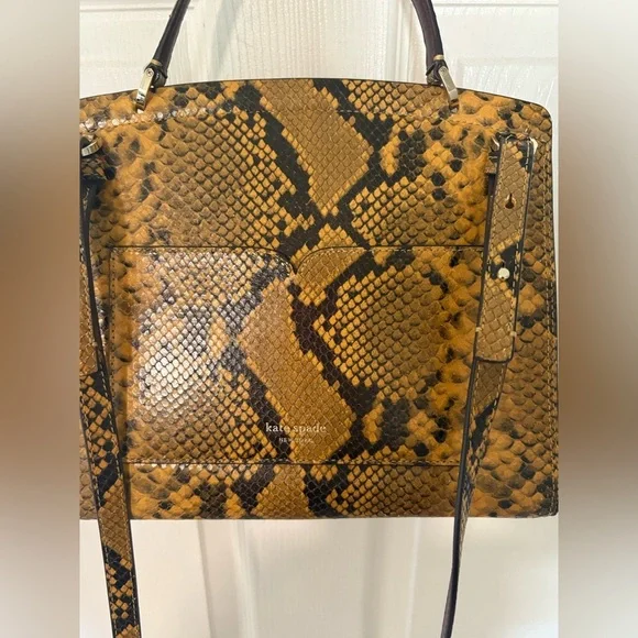 Kate Spade Romy Medium Satchel in Python-Embossed Leather | Fall 2019 Runway Bag - Picture 8 of 16